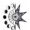 maancyclus-oog-zwart-wit